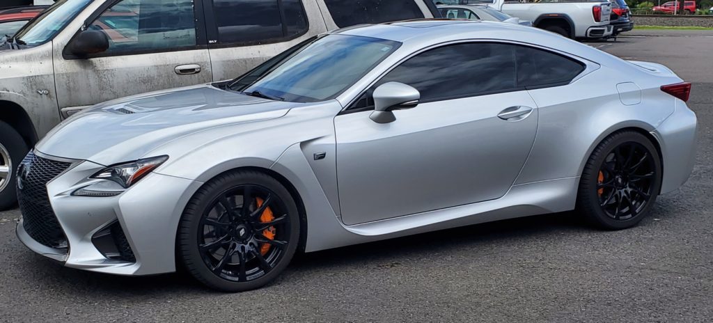 a silver Lexus RC F